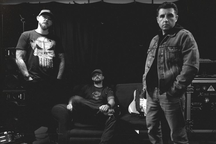 A picture of Mat Sims, Zeke Furness and Boris Jean-Fulcrand of the metalcore band Blood & Guts.